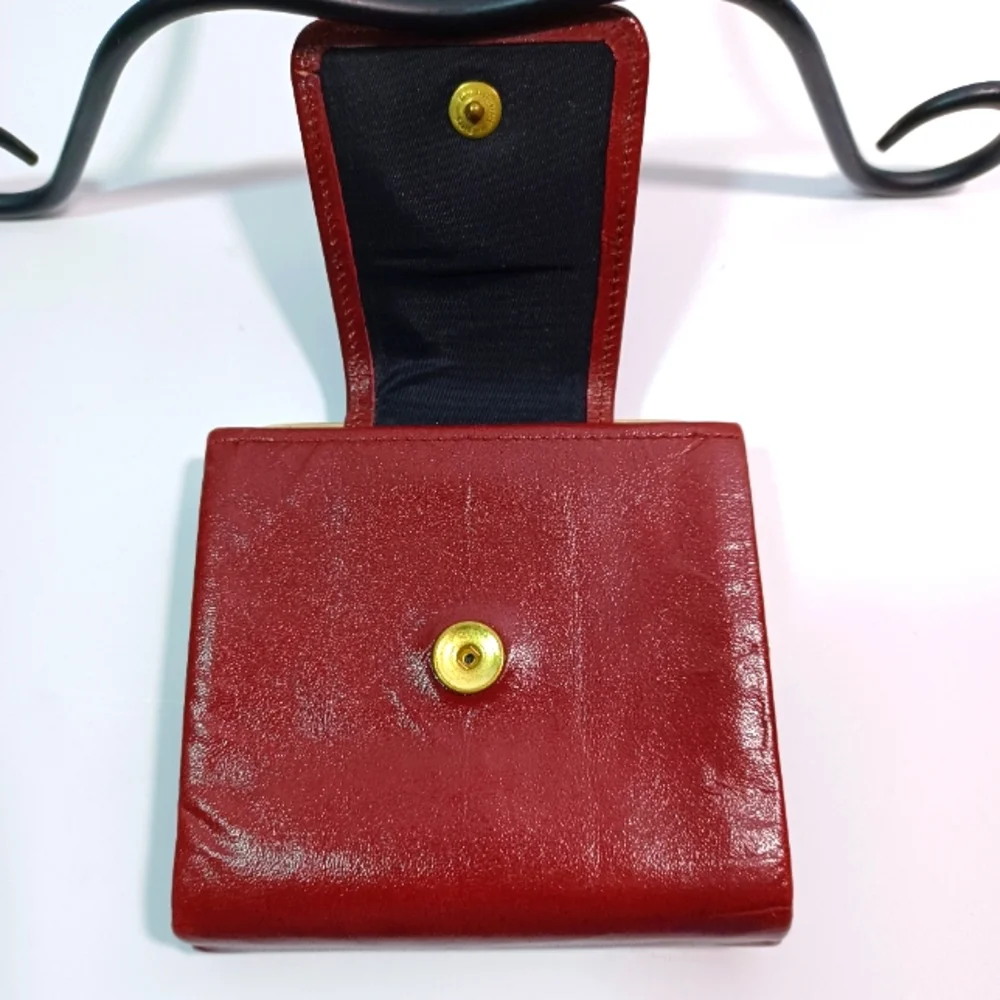 Vintage  Buxton Women BiFold Wallet, Deep Red/Brown